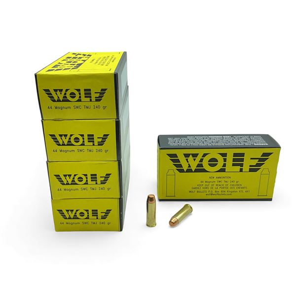 Wolf 44 Magnum, 240 Grain SWC TMJ Ammunition, 250 Rounds