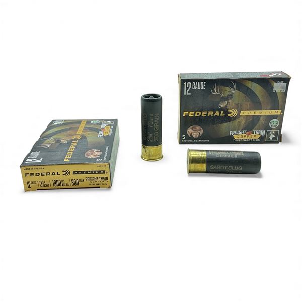 Federal Premium 12 Ga, 2-3/4", 300 Grain Freight Train Copper Tipped Sabot Slug Ammunition, 10 Round