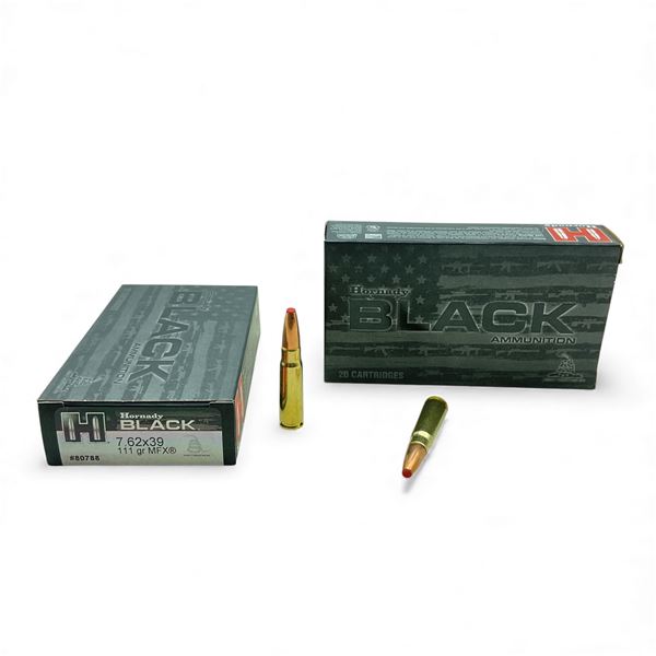 Hornady Black 7.62x39, 111 Grain MFX Ammunition, 40 Rounds
