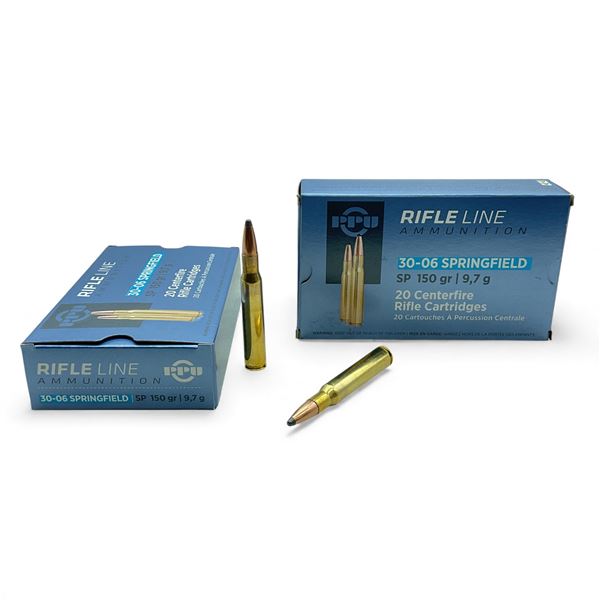 PPU 30-06 Springfield, 150 Grain SP Ammunition, 40 Rounds