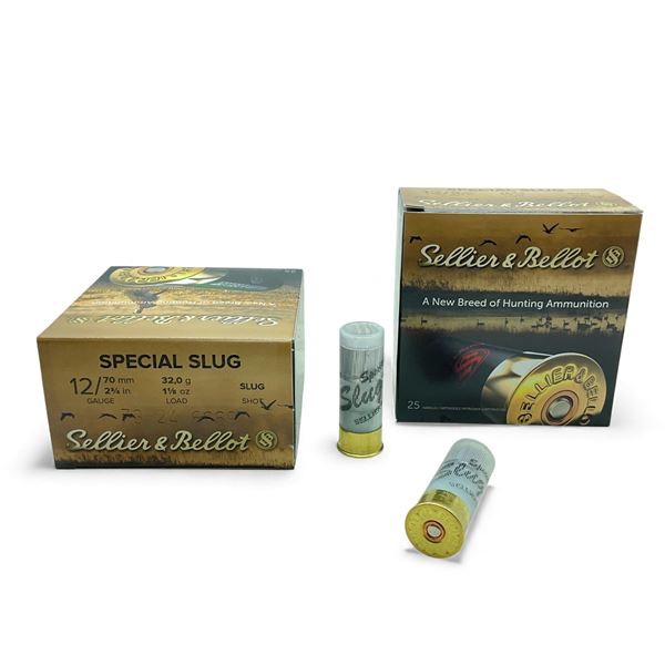 Sellier & Bellot Special Slug 12 Ga, 2-3/4", 1-1/8 oz Slug Ammunition, 50 Rounds