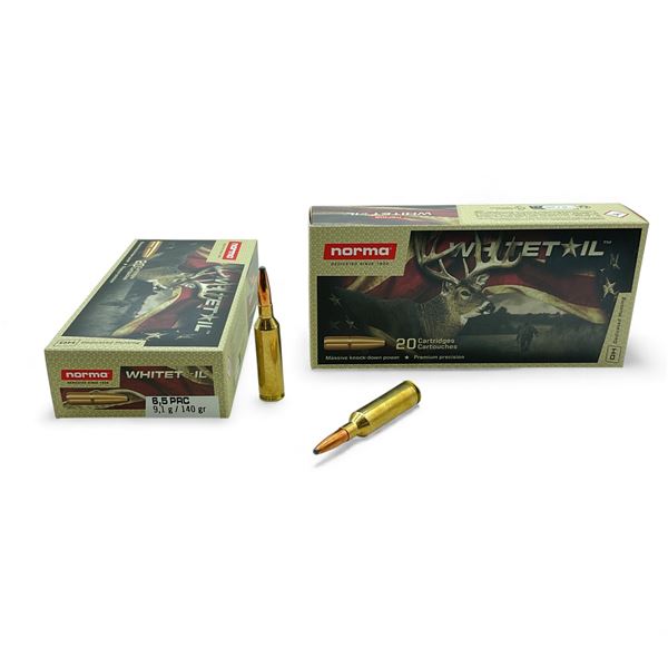 Norma Whitetail 6.5 PRC, 140 Grain Ammunition, 40 Rounds