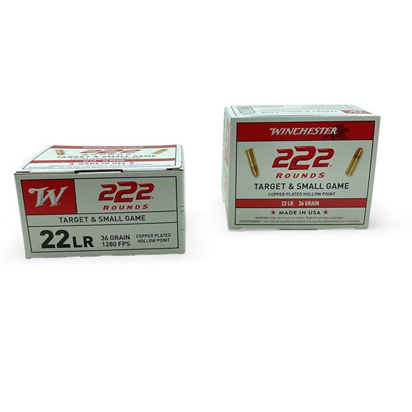 Winchester Target & Small Game .22 LR, 36 Grain Copper Plated Hollow Point Ammunition, 444 Rounds