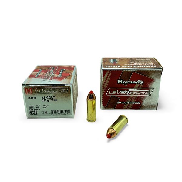 Hornady LeveRevolution 45 Colt, 225 Grain FTX Ammunition, 40 Rounds