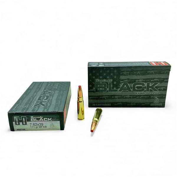 Hornady Black 7.62x39, 111 Grain MFX Ammunition, 40 Rounds
