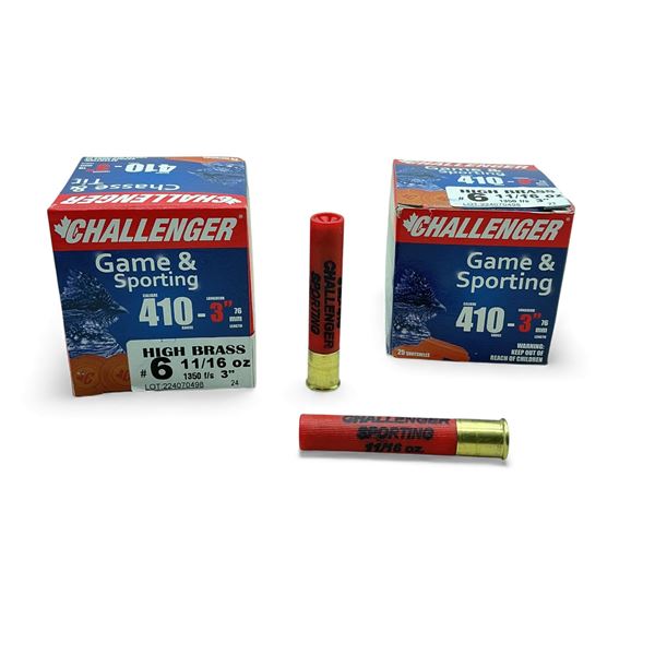 Challenger Game & Sporting 410 Ga, 3", 1-1/16 oz, #6 Shot Ammunition, 50 Rounds