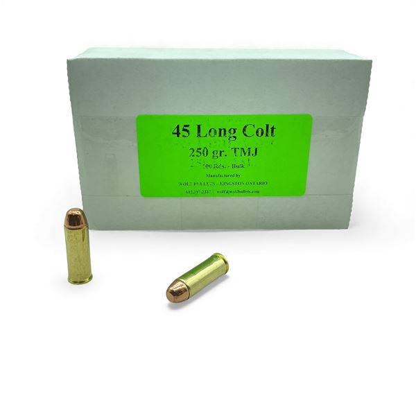 Wolf 45 Long Colt, 250 Grain TMJ Ammunition, 100 Rounds