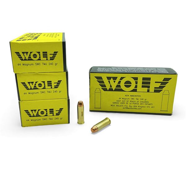 Wolf 44 Magnum, 240 Grain SWC TMJ Ammunition, 200 Rounds