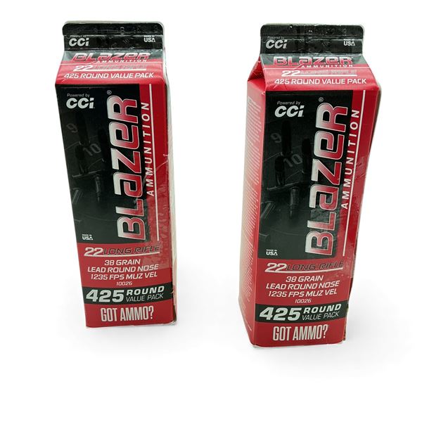 CCI Blazer .22 LR, 38 Grain Lead Round Nose Ammunition, 850 Rounds
