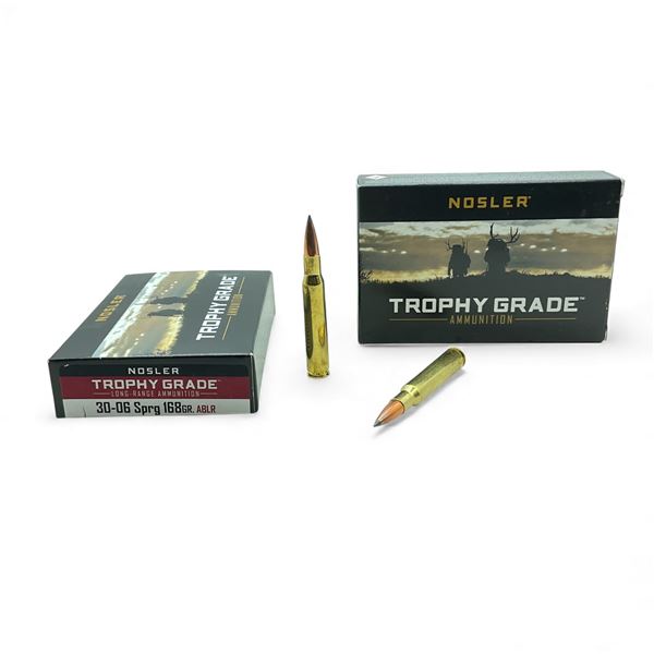 Nosler Trophy Grade 30-06 SPRG, 168 Grain ABLR Ammunition, 40 Rounds