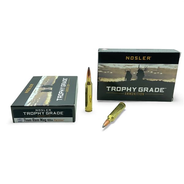 Nosler Trophy Grade 7mm Rem Mag, 160 Grain Partition Ammunition, 40 Rounds