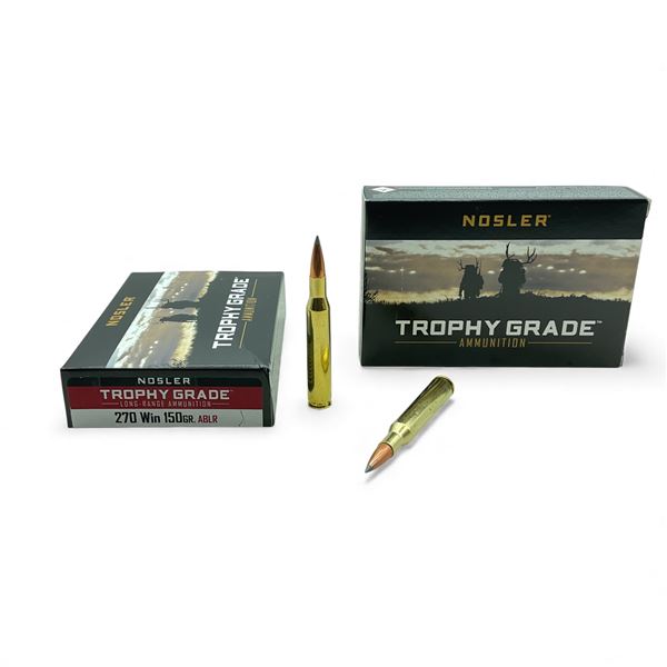 Nosler Trophy Grade 270 Win, 150 Grain ABLR Ammunition, 40 Rounds