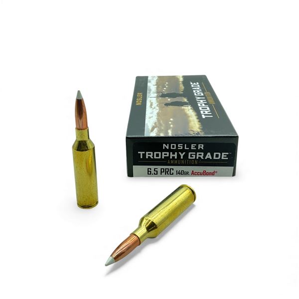 Nosler Trophy Grade 6.5 PRC, 140 Grain AccuBond Ammunition, 20 Rounds