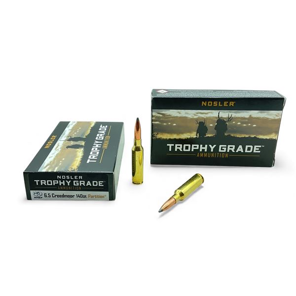 Nosler Trophy Grade 6.5 Creedmoor, 140 Grain Partition Ammunition, 40 Rounds