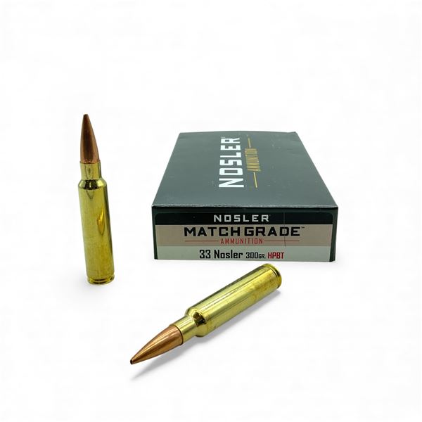 Nosler Match Grade 33 Nosler, 300 Grain HPBT Ammunition, 20 Rounds