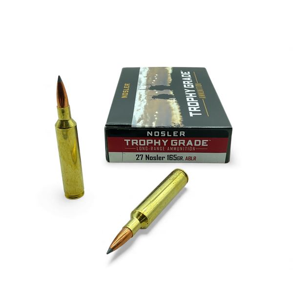 Nosler Trophy Grade 27 Nosler, 165 Grain ABLR Ammunition, 20 Rounds