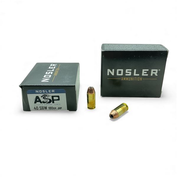 Nosler ASP 40 S&W, 180 Grain JHP Ammunition, 40 Rounds
