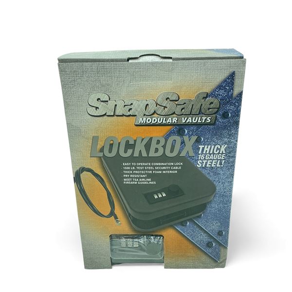Snap Safe Combination Lock Box, 9.5" x 6.5" x 1.75", New