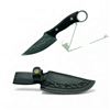 Image 1 : Fixed 4.25" Blade Knife with Wood Handle and Belt Sheath