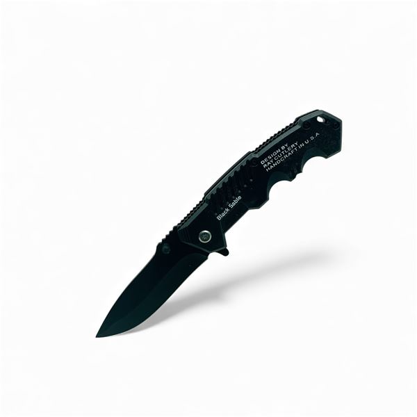 Black Sable by Ray Cutlery Folding 3.5" Blade Knife with Belt Clip