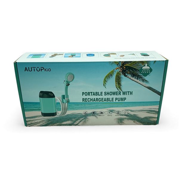 Autop KiO Portable Shower with Rechargeable Pump, New