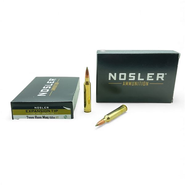 Nosler Expansion Tip 7mm Rem Mag, 150 Grain ET Lead-Free Ammunition, 40 Rounds