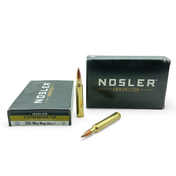 Nosler Expansion Tip 300 Wby Mag, 180 Grain ET Lead-Free Ammunition, 40 Rounds