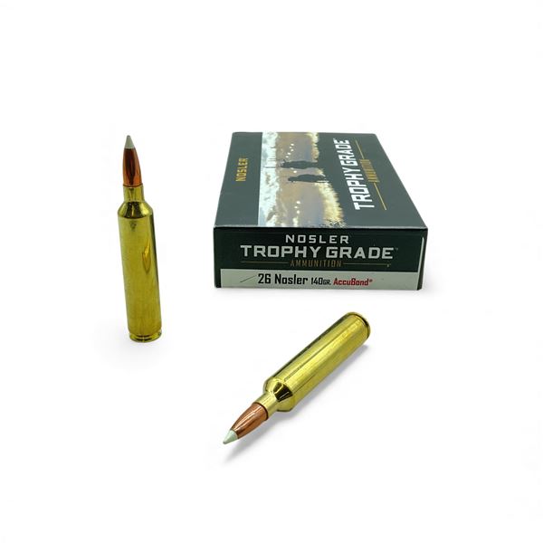 Nosler Trophy Grade 26 Nosler, 140 Grain AccuBond Ammunition, 20 Rounds