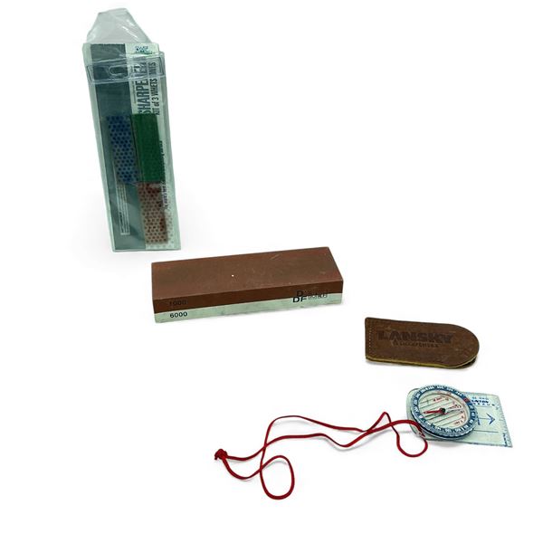 Bruton Nexus Compass and Assorted Sharpening Stones