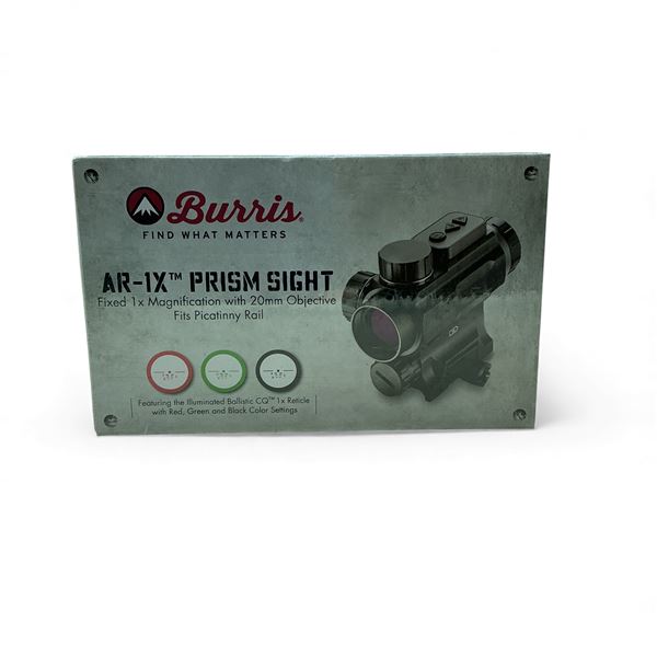 Burris AR-1X Prism Sight, 1x Magnification, 20mm Obj., Illuminated Ballistic CQ 1x Reticle