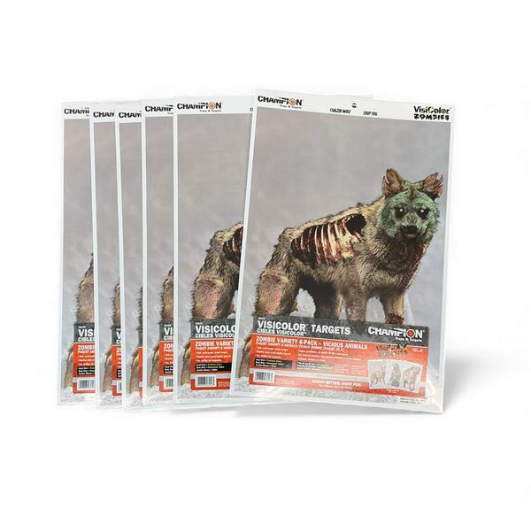 Champion Visicolor 18"x12" Targets Zombie Variety 6 Pack - Vicious Animals X 6 Qty
