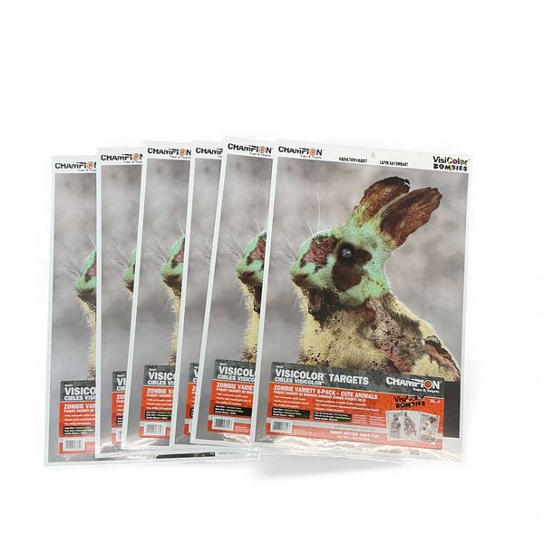 Champion Visicolor 18"x12" Targets Zombie Variety 6 Pack - Cute Animals X 6 Qty