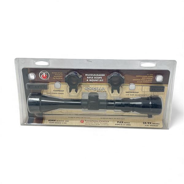 Thompson Center Muzzleloader Rifle Scope and Mount Kit 3-9x40mm Variable, Plex Reticle