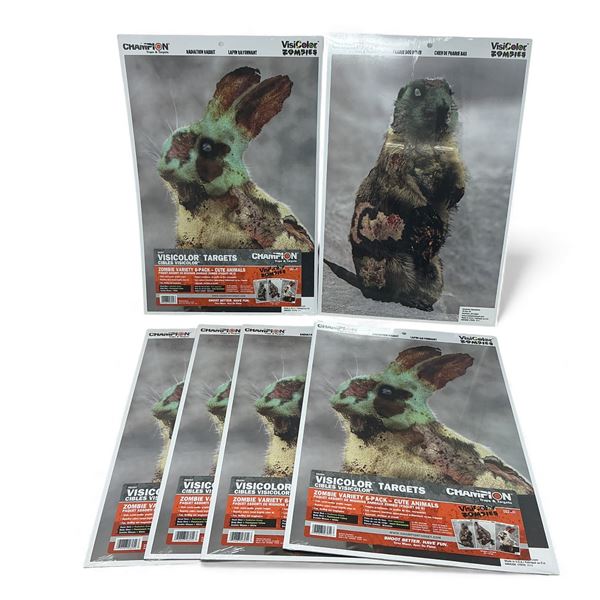 Champion Visicolor 18"x12" Targets Zombie Variety 6 Pack - Cute Animals X 6 Qty