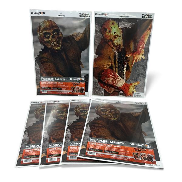 Champion Visicolor 18"x12" Targets Zombie Variety 6 Pack - Attack X 6 Qty