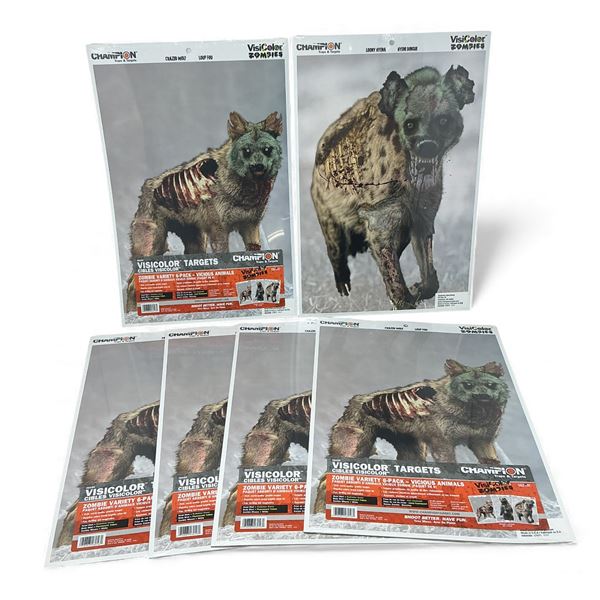 Champion Visicolor 18"x12" Targets Zombie Variety 6 Pack - Vicious Animal X 6 Qty