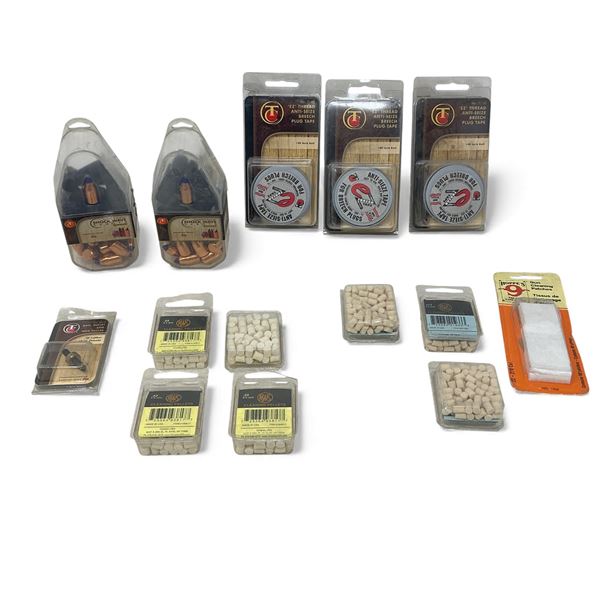 Assorted Firearm and Muzzleloading Cleaning And Thompson Center 50 Cal Sabots, 250 Grain