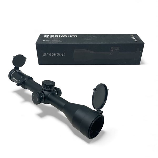 Riton 5 Conquer 4-28x56mm Scope, Illuminated TPRS Reticle, FFP, MRAD