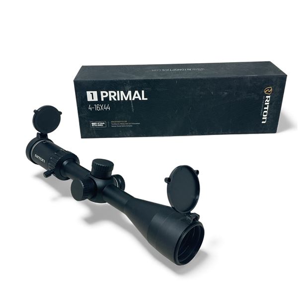 Riton 1 Primal 4-16x44mm Scope, RUT Reticle SFP, MOA