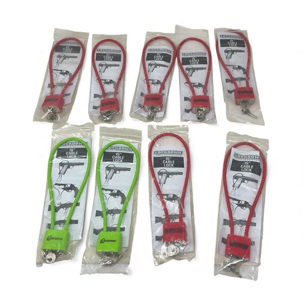Lockdown 15" Keyed Cable Lock X 9 Qty