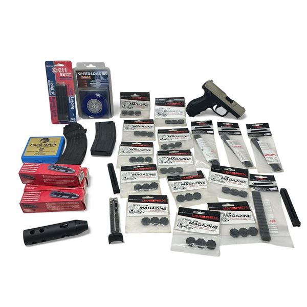 Assorted Pellet/ BB Parts, Accessories, Magazine and Umarex Walther CP99 Compact CO2 Gun
