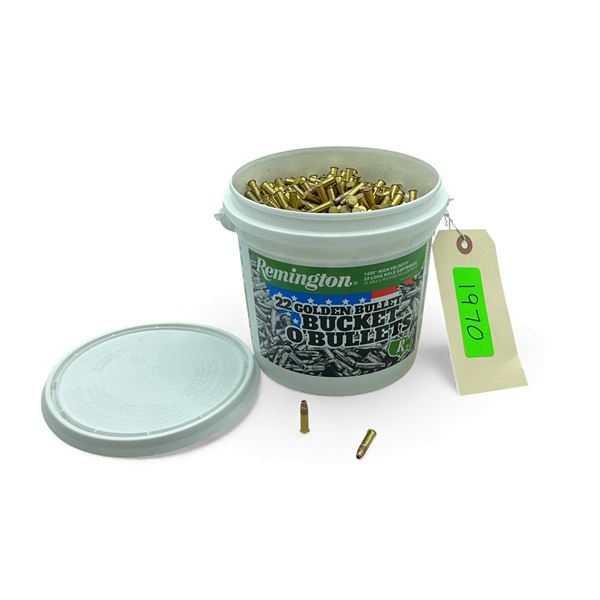 Remington 22 Golden Bullet 'Bucket O'Bullets' .22 LR, 36 Grain HP Ammunition, Approx 1400 Rounds