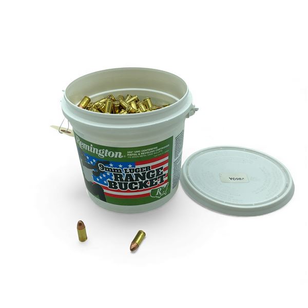 Remington 9mm Luger Range Bucket, 115 Grain Ammunition, Approximately 350 Rounds