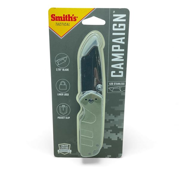 Smith's Tactical Campaign Folding 2.78" Blade Pocket Knife, New