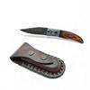 Image 1 : Folding 3" Damascus Blade Knife with Leather Belt Sheath
