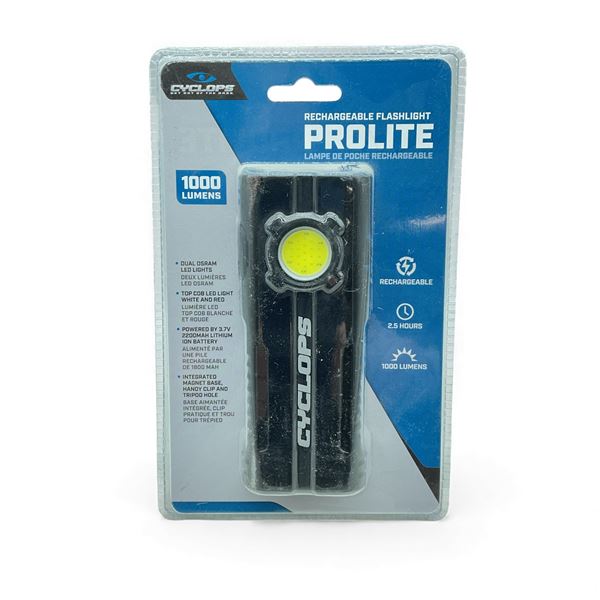 Cyclops Prolite Rechargeable 1000 Lumens Flashlight, New