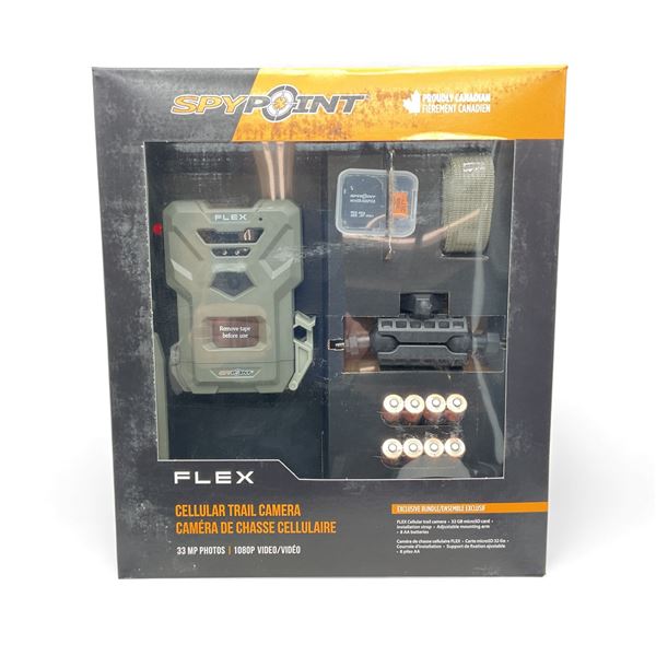 SpyPoint Flex Cellular Trail Camera Exclusive Bundle, Takes 32 MP Photos, New