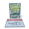 Image 1 : Tin 'Crappie Day' and 'Fishing Pox' 12" X 17" Sign, New