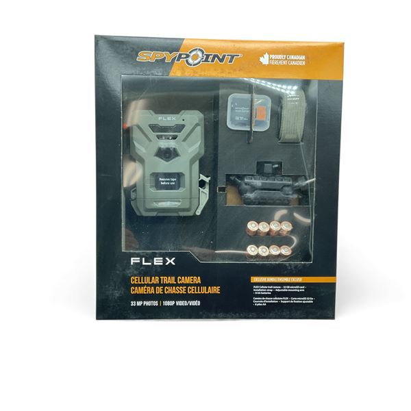 SpyPoint Flex Cellular Trail Camera Exclusive Bundle, Takes 32 MP Photos, New