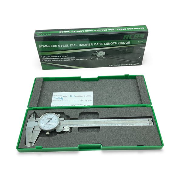 RCBS Stainless Steel Dial Caliper Case Length Gauge, New
